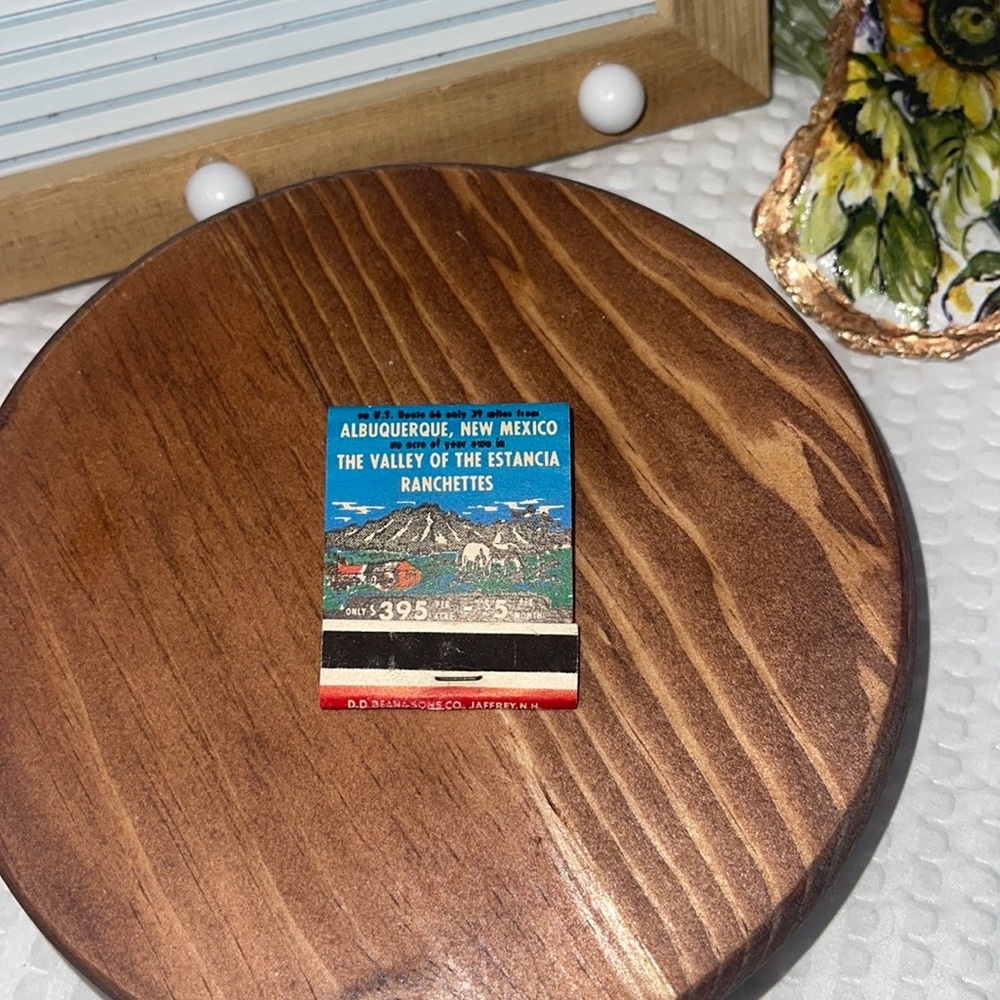 Vintage Matchbook: Valley of the Estancia Ranchettes, Route 66, Albuquerque, NM.